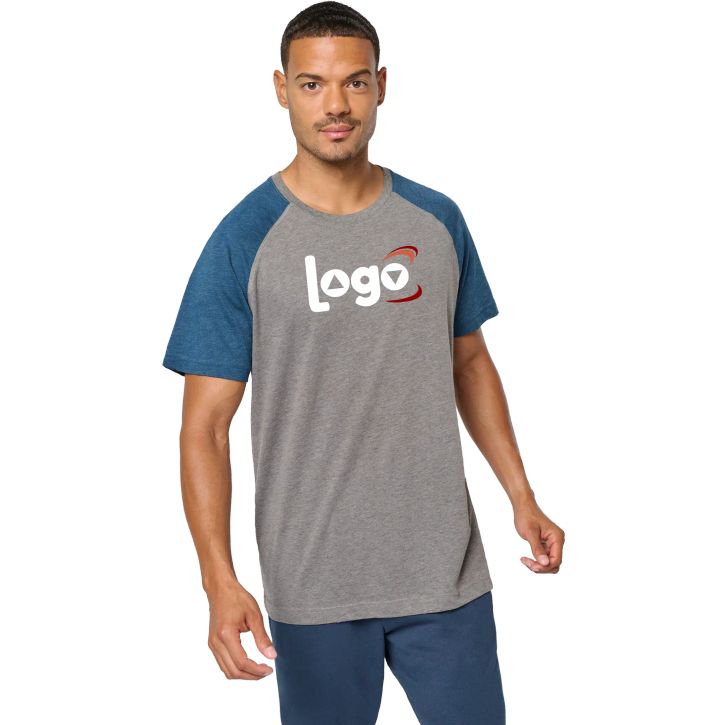 Image produit alternative T-shirt triblend bicolore sport manches courtes unisexe