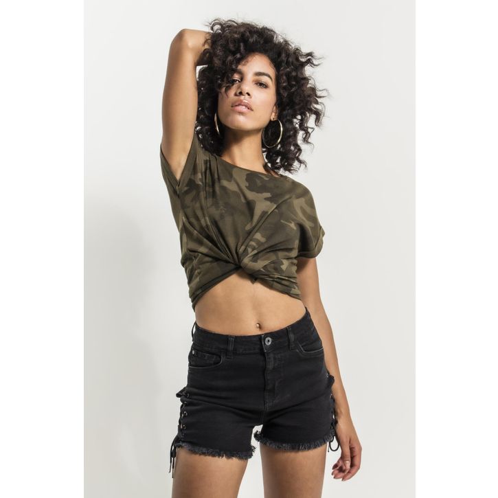 Image produit alternative Ladies Camo Extended Shoulder Camo Tee