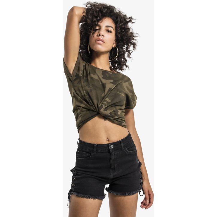 Image produit alternative Ladies Camo Extended Shoulder Camo Tee