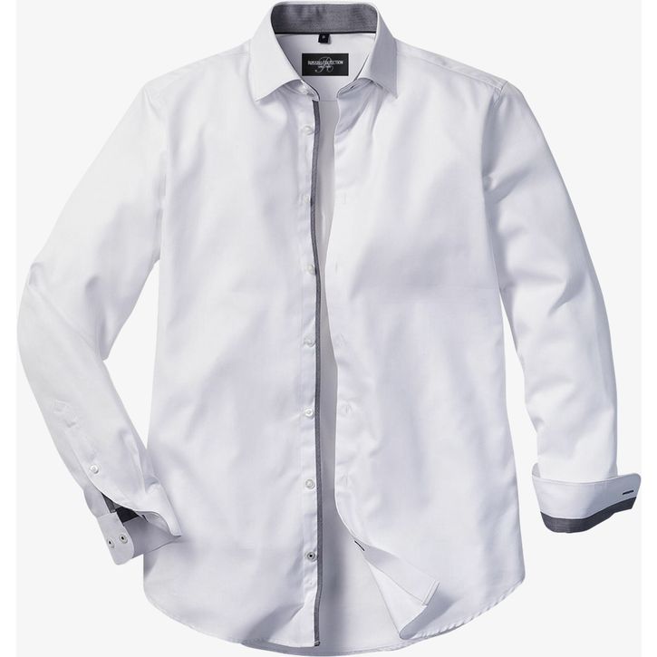 Image produit alternative Men’s long sleeve tailored contrast herringbone shirt