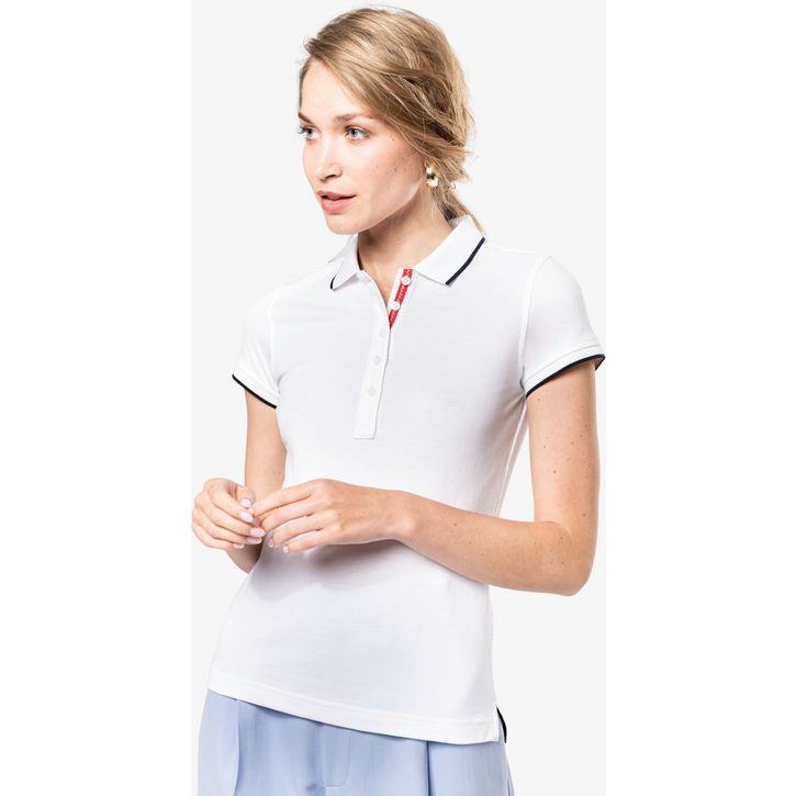 Image produit alternative Polo maille piquée manches courtes femme