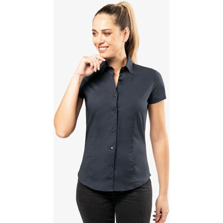 Image produit alternative Chemise coton / élasthanne manches courtes femme