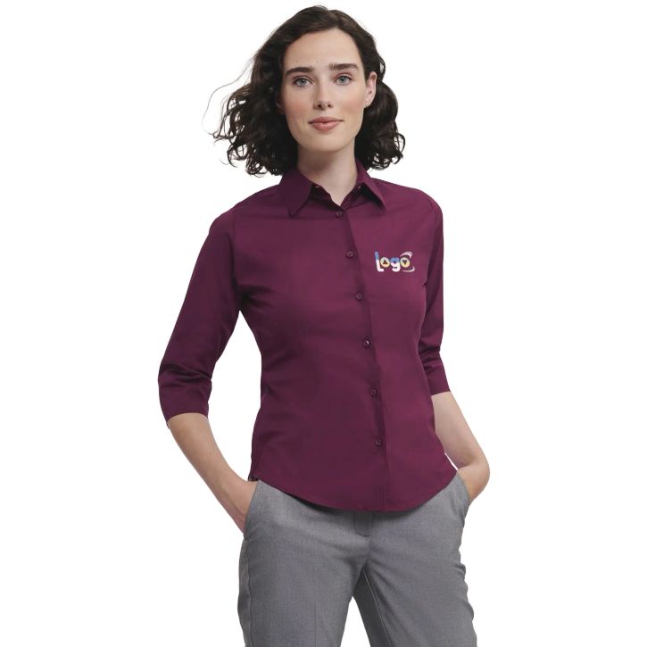 Image produit alternative Chemise stretch ajustée manches ¾ femme