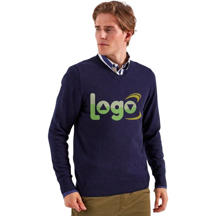 Image produit alternative Pull col V homme en coton mélangé